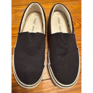 Toms Alpargata Fenix Black Canvas Slip On Shoes Size‎ 7.5